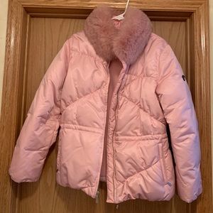 New Thick Pink Puffer Winter Coat with Fox Fur